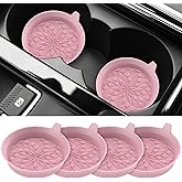 ME.FAN Car Cup Coasters [4 Pack] Silicone Cars Coasters - Universal Non-Slip Recessed Interior Accessories - Cup Holder Inserts Dusty Rose