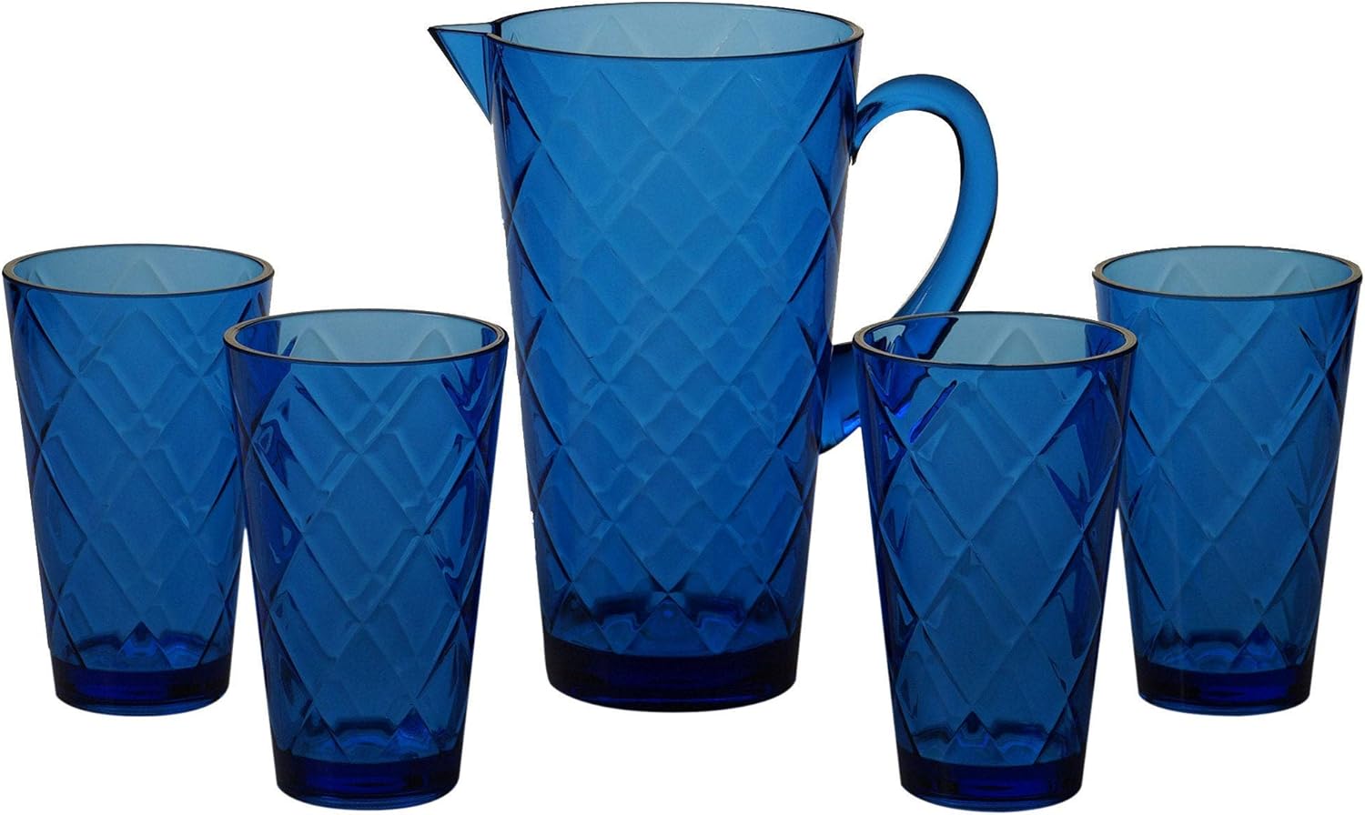 Cobalt Blue Acrylic Drinkware Set (Set of 5) 5 Piece Home