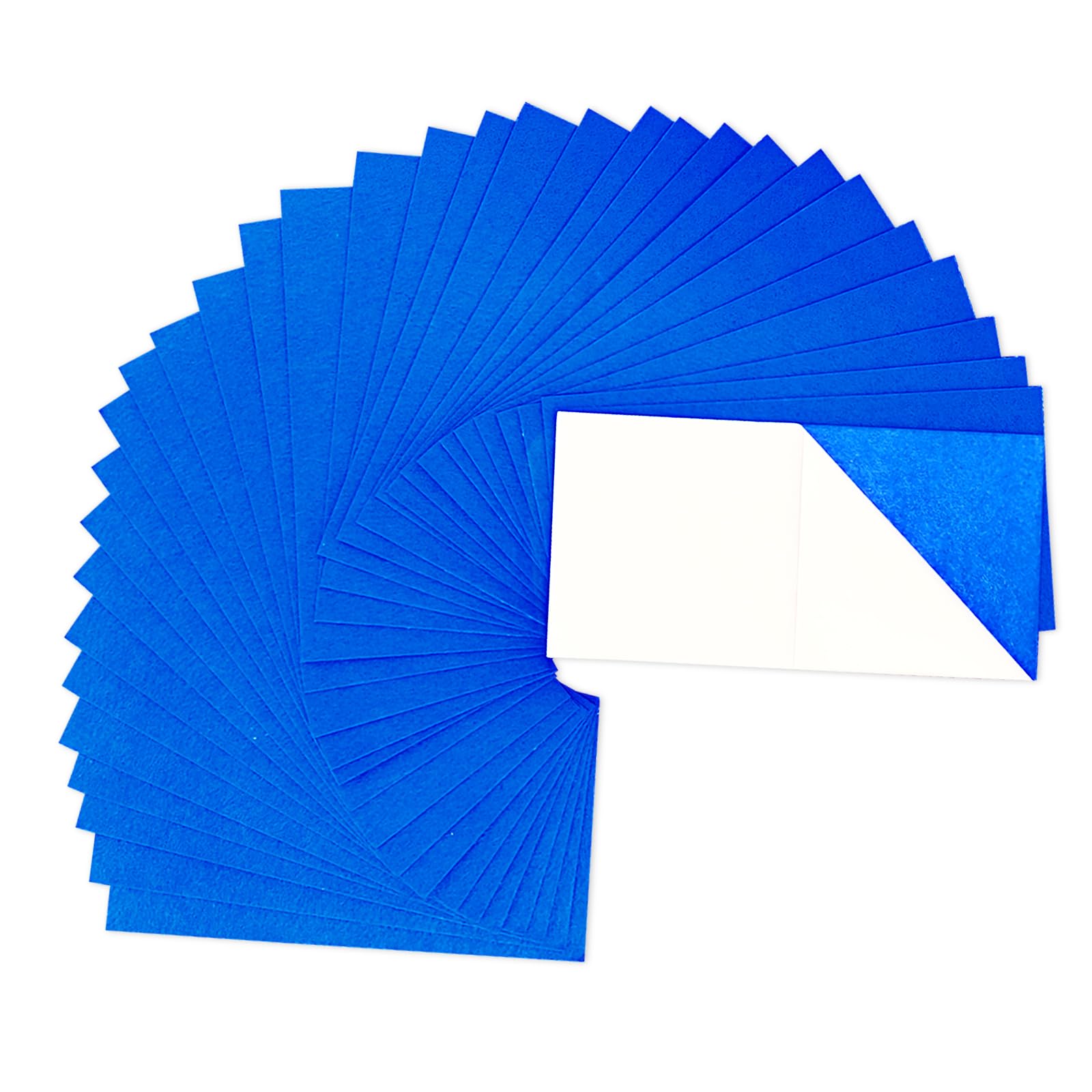 Jtnohx Self Adhesive Felt Sheets, Blue Sticky Back Felt Fabric for Crafts, 33 Pcs 10 x 20cm Adhesive Fabric for DIY Sewing School Projects Decoration