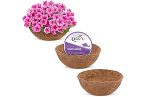 CEED4U 3 Packs 10 Inch Round Coco Coir Liner, Circle Coconut Fiber Replacement Liners for Wall Hanging Basket Garden Planter Flower Pot Indoor Outdoor Window Box