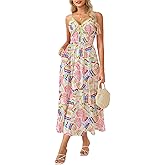 GRACE KARIN Womens Summer Floral Maxi Dresses 2026 Spaghetti Strap Wedding Guest Resort Wear Boho Beach Vacation Sundresses