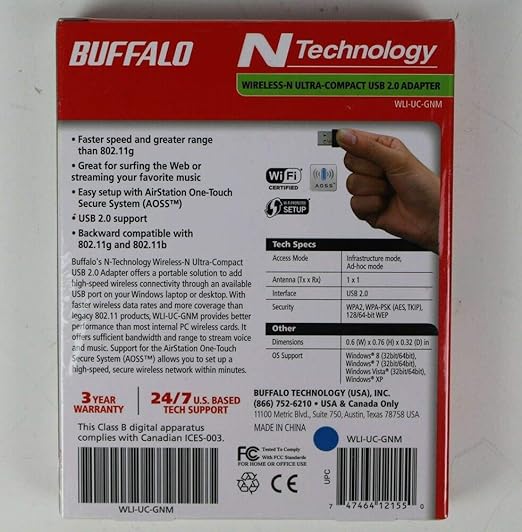 Amazon Com Buffalo Technology Airstation Wli Uc Gnm Wireless Adapter Computers Accessories