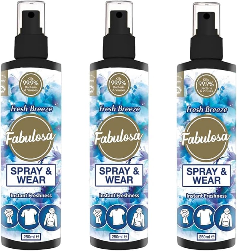 Fabulosa Antibacterial Spray and Wear Dry 3 x 250ml Fresh Breeze