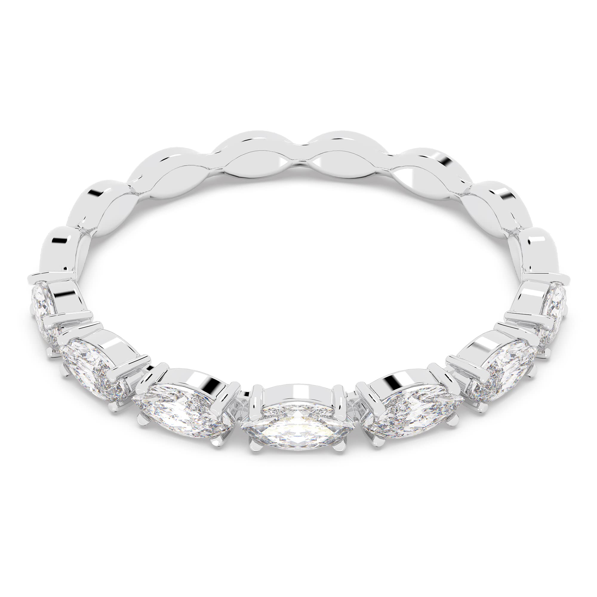 Swarovski Vittore ring, Marquise cut, White, Rhodium plated, 60