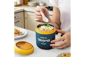 24 oz Insulated Food Jar, 304Stainless Steel Vacuum Insulated Lunch Container with Handle & Foldable Spoon for Hot & Cold Sou