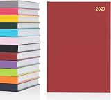 evelay 2027 Diary A4 A5 Day Per Page Hardback Red 70gsm Paper Ribbon