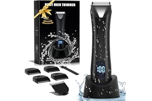 SIHOHAN Electric Body Trimmer for Men Body Groomer for Men and Women, Waterproof Groin Hair Trimmer for Men Ball/Pubic, USB Recharge Dock Grooming Kit Replaceable Ceramic Blade Male Hygiene Razor