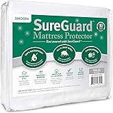 SureGuard Full Extra Long (XL) Mattress Protector - 100% Waterproof, Hypoallergenic - Premium Fitted Cotton Cover - Smooth