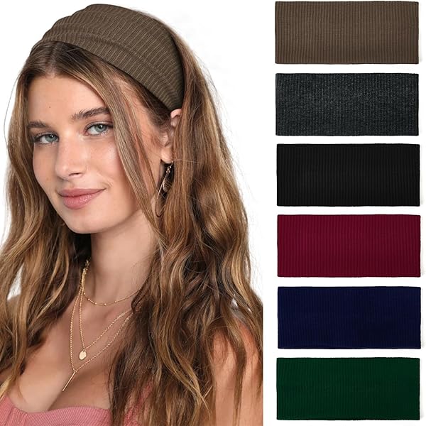 LOTUS78, Paquete De 12 Diademas Anchas Para Mujer, Antideslizantes