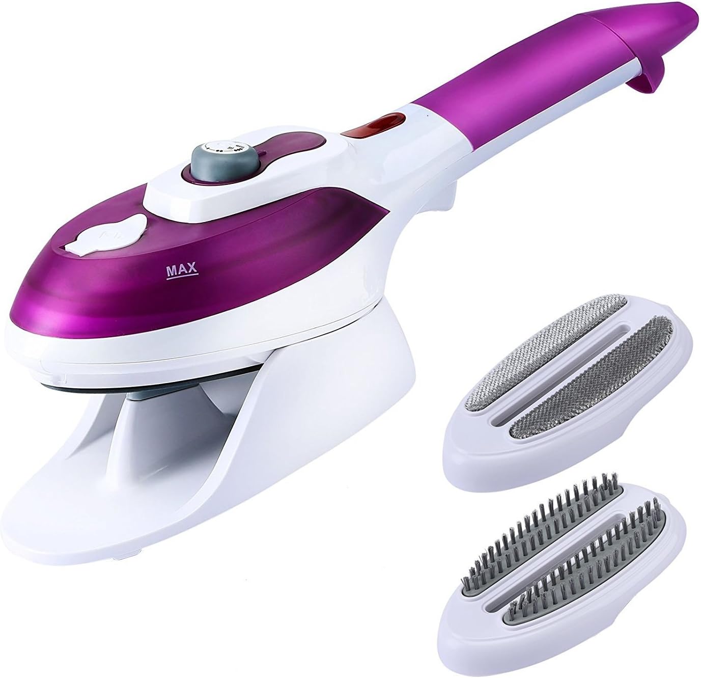 Home Handheld Garment Steamer Portable Fabric Iron Steamer Household Clothes Steamer Fast Heat-up for Home and Travel with Lint Brush Bristle Brush Measuring Cup Base Holder