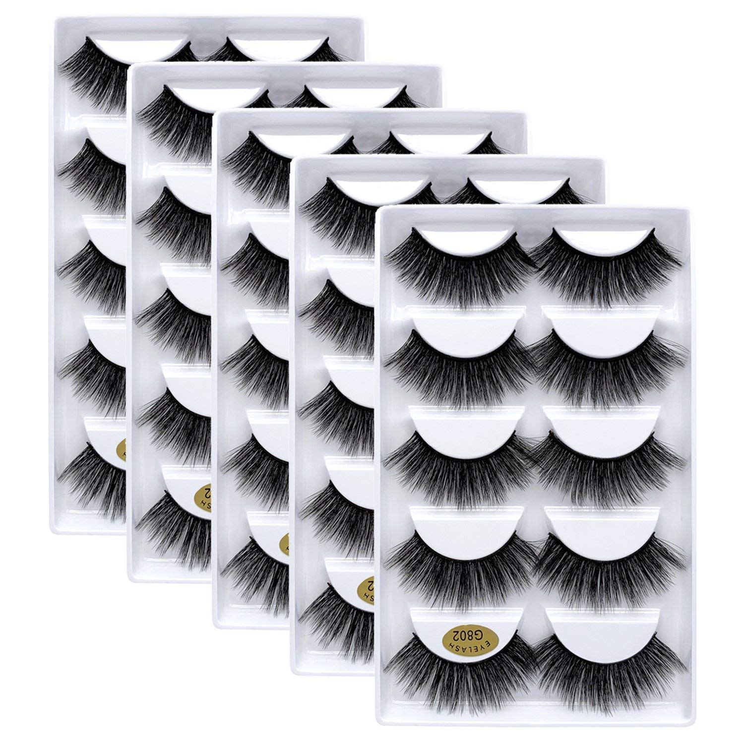 fantasticlife06 25 pairs 3D Mink Lashes Natural False Eyelashes 3D Mink Eyelashes Soft Makeup Extension,G802(25pairs)