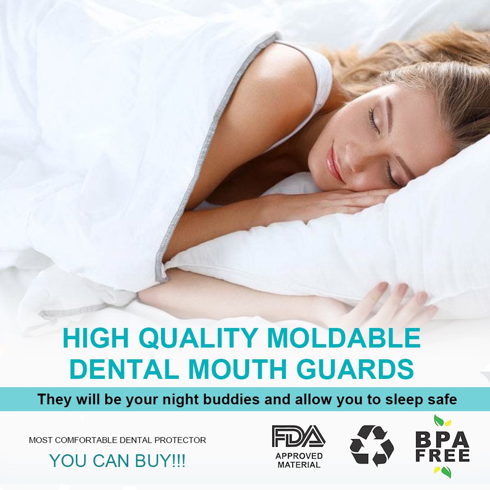 Professional Dental Sleep Mouth Guards - Pack of 6 - Eliminates Teeth Grinding Clenching Bruxism TMJ, BPA-Free Custom Mouldable Snore Night Guards Mouthpiece for Youth Women Men Boys Girls Adult