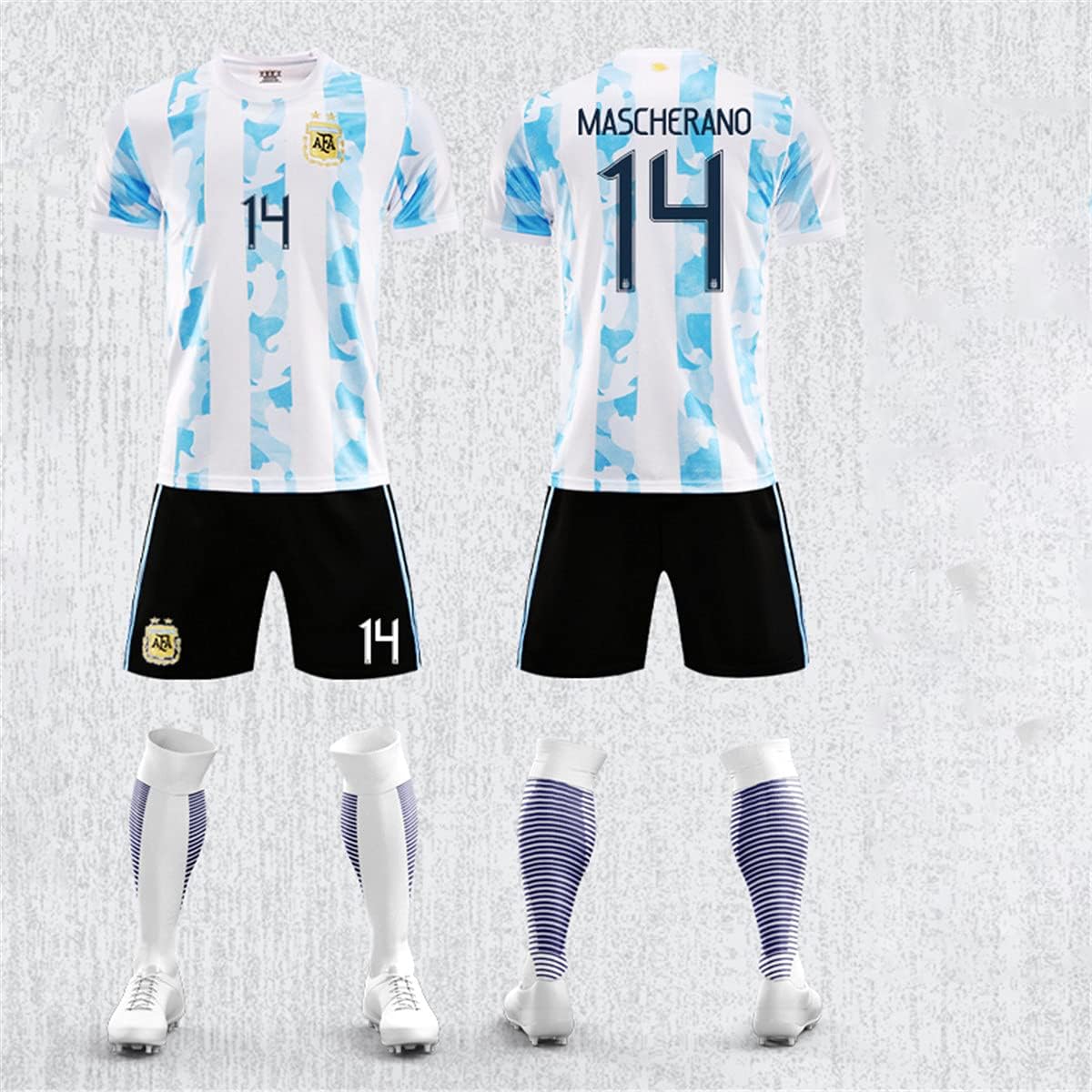 babagui Argentina National Team Home and Away Men's and Women's Jersey Short-Sleeved Shorts Upper and Lower Suits for Children and Adults