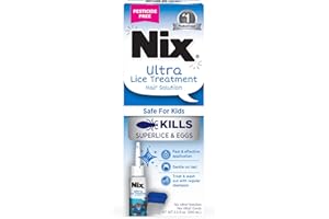Nix Ultra Lice Treatment Hair Solution & Lice Comb, Kills Superlice & Eggs, 3.4 Fl Oz