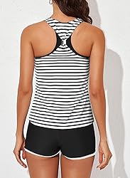 Aleumdr Womens Tankini Swimsuits Athletic 3 Piece