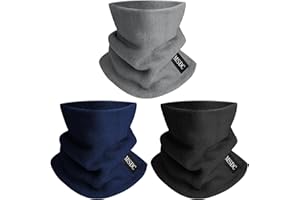 MSDC Neck Gaiters for Men 3 Pack,Neck Warmer Scarf Women Face Mask Covering for Cold Weather