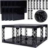 WSRYLTCH Brick 16x16 Plate 1/3 with Holes Pins Suppor Pillars Accessories | 16x16 Plate Pixel Art Painting Base Classic Building Block Bulk Parts and Pieces Gifts Toys 6+(Black)