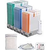 BAGSMART Vacuum Storage Bags for Travel with Rechargeable Air Pump, 18 Pack Portable Space Saver Bags for Travel & Home, Vacuum Compression Seal Bag for Clothing, Blanket, Duvets