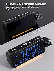 Projection Alarm Clock for Bedroom Ceiling, Digital