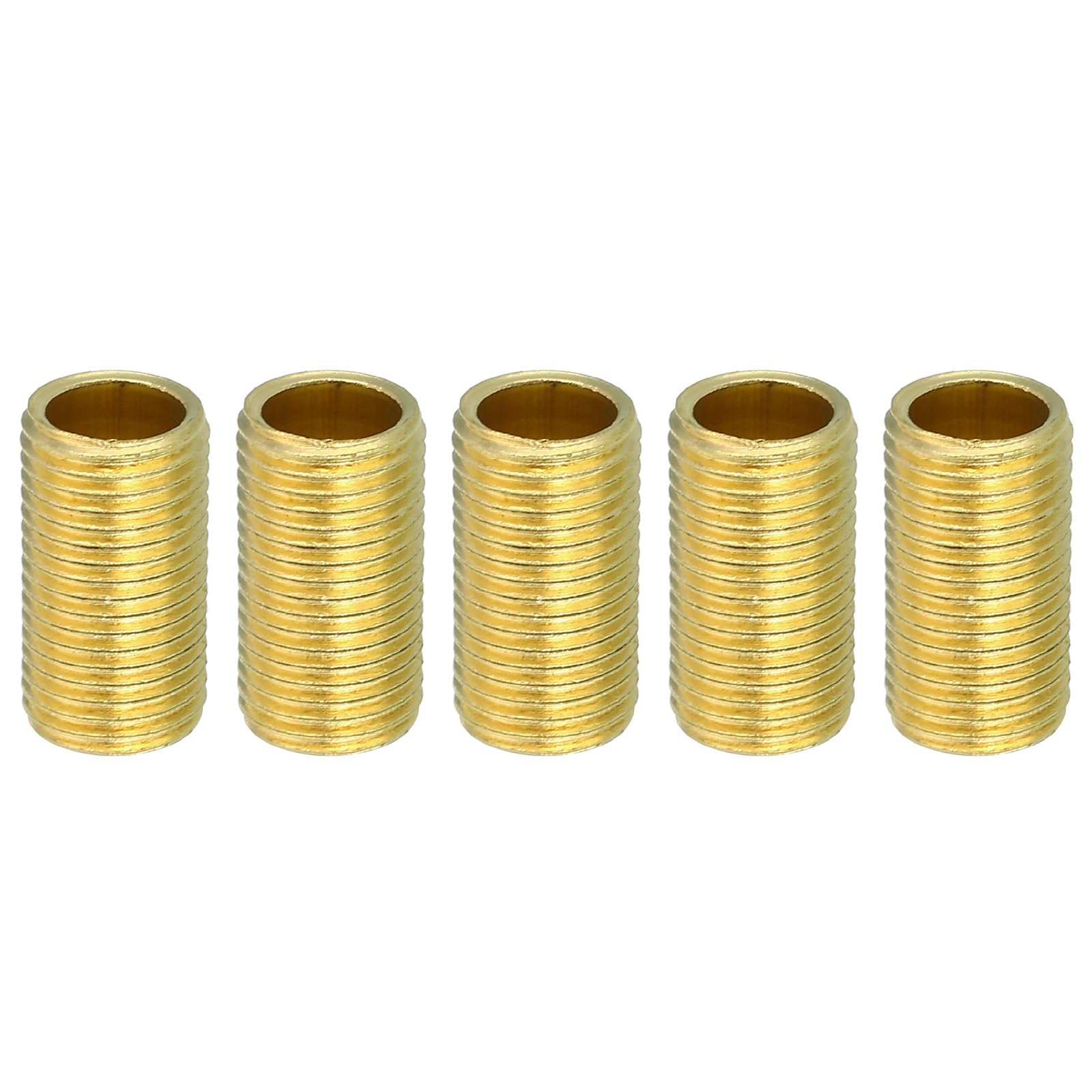 PATIKIL M10 Fine Thread Lamp Pipe, 5 Pack 15mm Threaded Hollow Tube Adapter Brass Coupler Connector Pipe Fitting — image 1