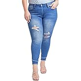 Royalty for Me Womens Royalty for Me Women's Plus Size Sustainable High Rise Skinny Ankle Jeans