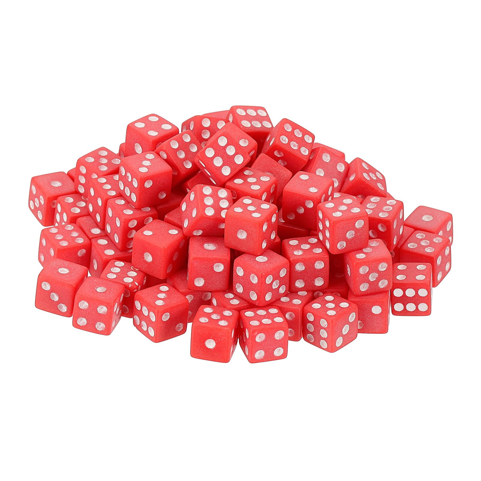 sourcing map 100Pcs Mini Dice, 8mm/0.31" Acrylic Tiny Six Side Game Dot Square Dice Bulk for Table Board Game Party Activities, Red/White — image 1