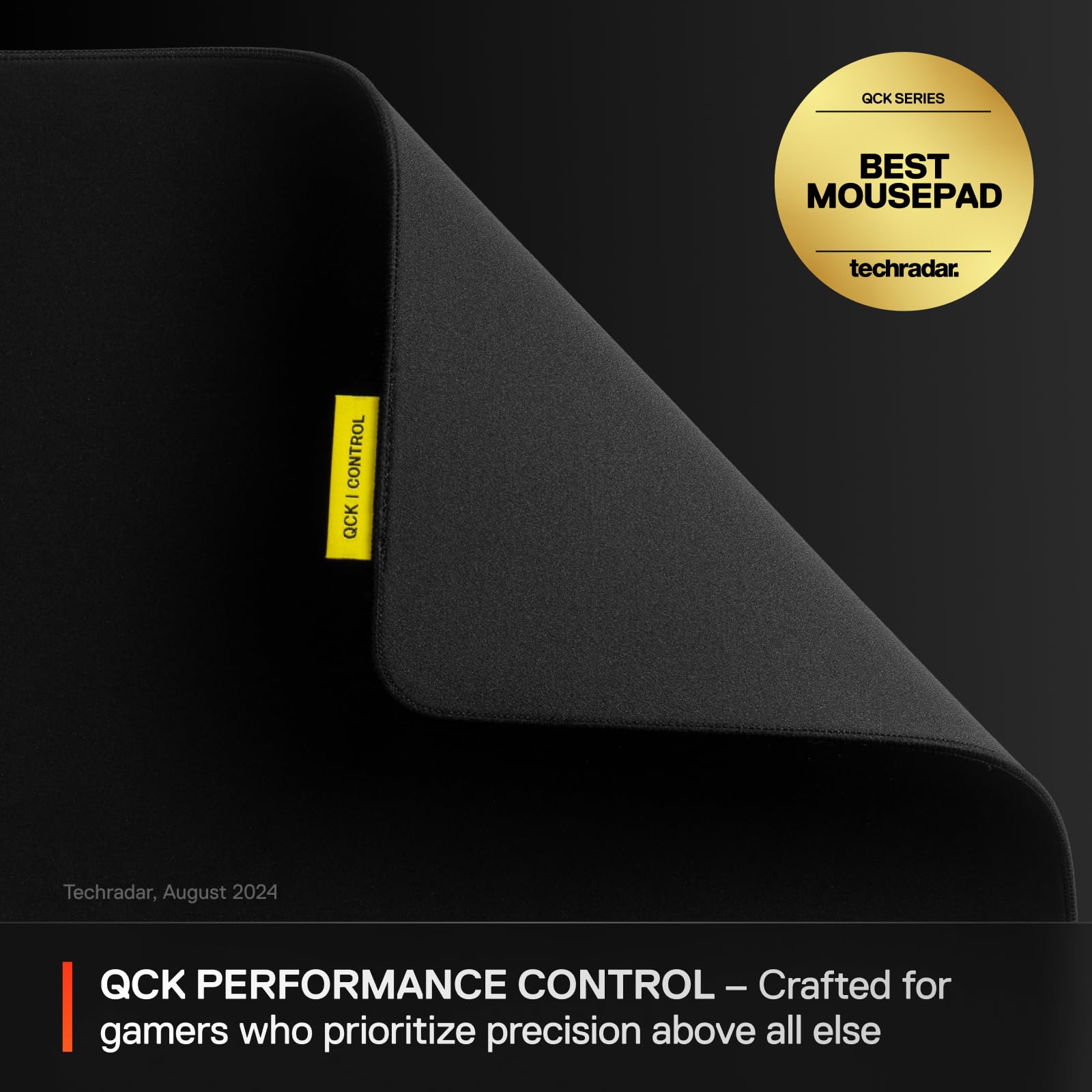 SteelSeries QcK XL Performance Control Gaming Mousepad — Extra Density for a Smooth Glide — Low-Profile Edge Stitching — Non-Slip Neoprene Rubber Base — 15.75 x 34.43 inch — FPS, MOBAs, RTS, MMO