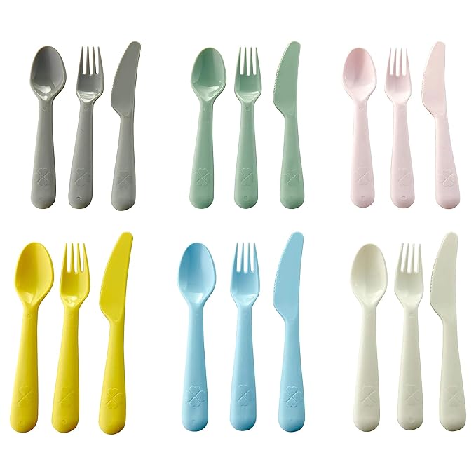 IKEA ShopYourHome Kalas Plastic Cutlery Set 18Piece (Multicolour