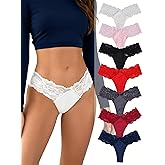 Todetana G String Thongs for Women, Sexy Low Rise Lace Thongs Underwear, Lingerie Lace Thong Panties, Cute Thongs for Women