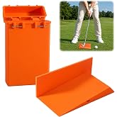 ZOYACREATE Golf Strike Trainer Aid, Impact Wedge with Guide Wall Swing Path | Instant Feedback on Ball Striking, Guides Swing Path and Plane, All Skill Levels, Alignment Ruler, Storage Case, Indoor Use