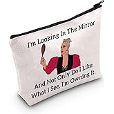 LEVLO Funny Housewives Gifts I'm Looking In The Mirror And Not Only Do I Like What I See Makeup Bags Housewives Party Travel Bags Mother's Day Gifts(I'm Owning It)