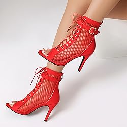 UTIKLIOU Womens Mesh Sandals Peep Toe High Top