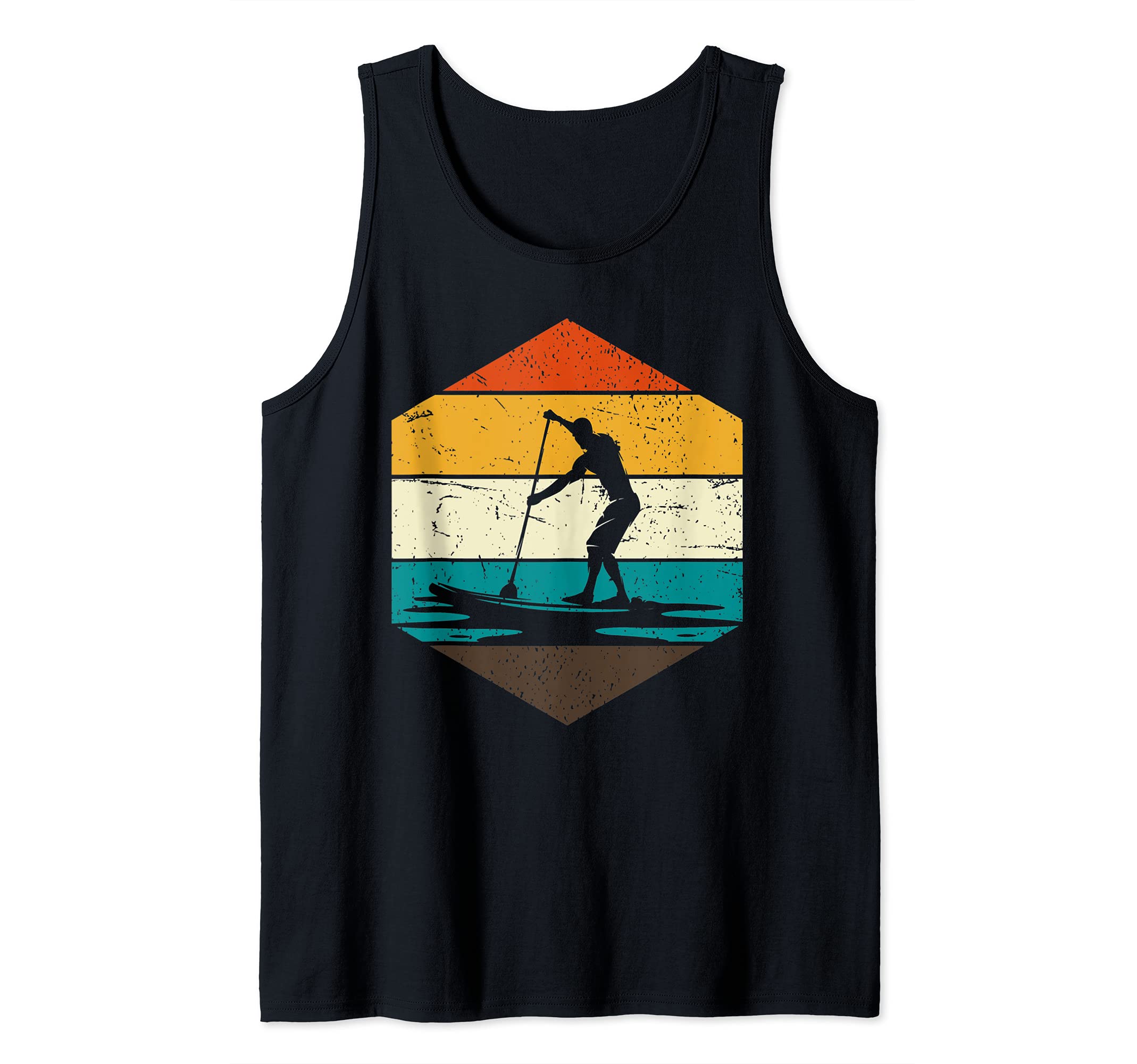 Retro Paddler Stand Up Paddling Paddleboarder Sports SUP Tank Top