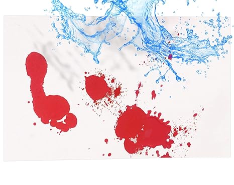 Bloody Bath Mat Sheet Invisible Color Changing Sheet Turns Red When Wet Hides On Bathroom Floors Bloody Footprints That Disappear In Minutes - 