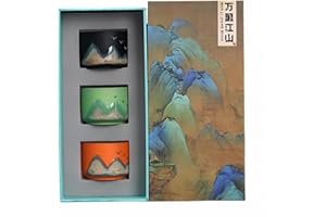 VOIDY Mountain View Tea Cup, Black Tea Cup Set With Mountain Pattern And Bird (Three Piece Set), Compact type