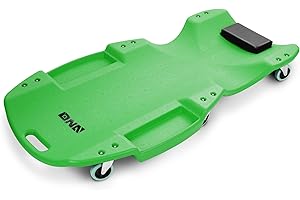 DNA MOTORING TOOLS-00240 48 Inches Heavy-Duty Low-Profile Roller Automotive Creeper with Padded Headrest, Green