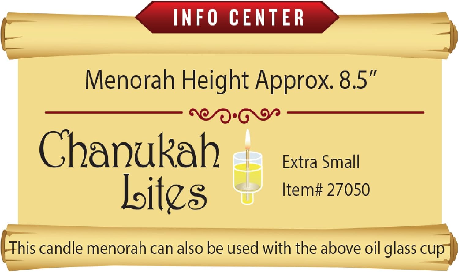 Silver Plated Candle Menorah - Fits all Standard Hanukkah Candles - Curved Branches, 8.5” High x 6.5” Wide - by Ner Mitzvah: Home & Kitchen