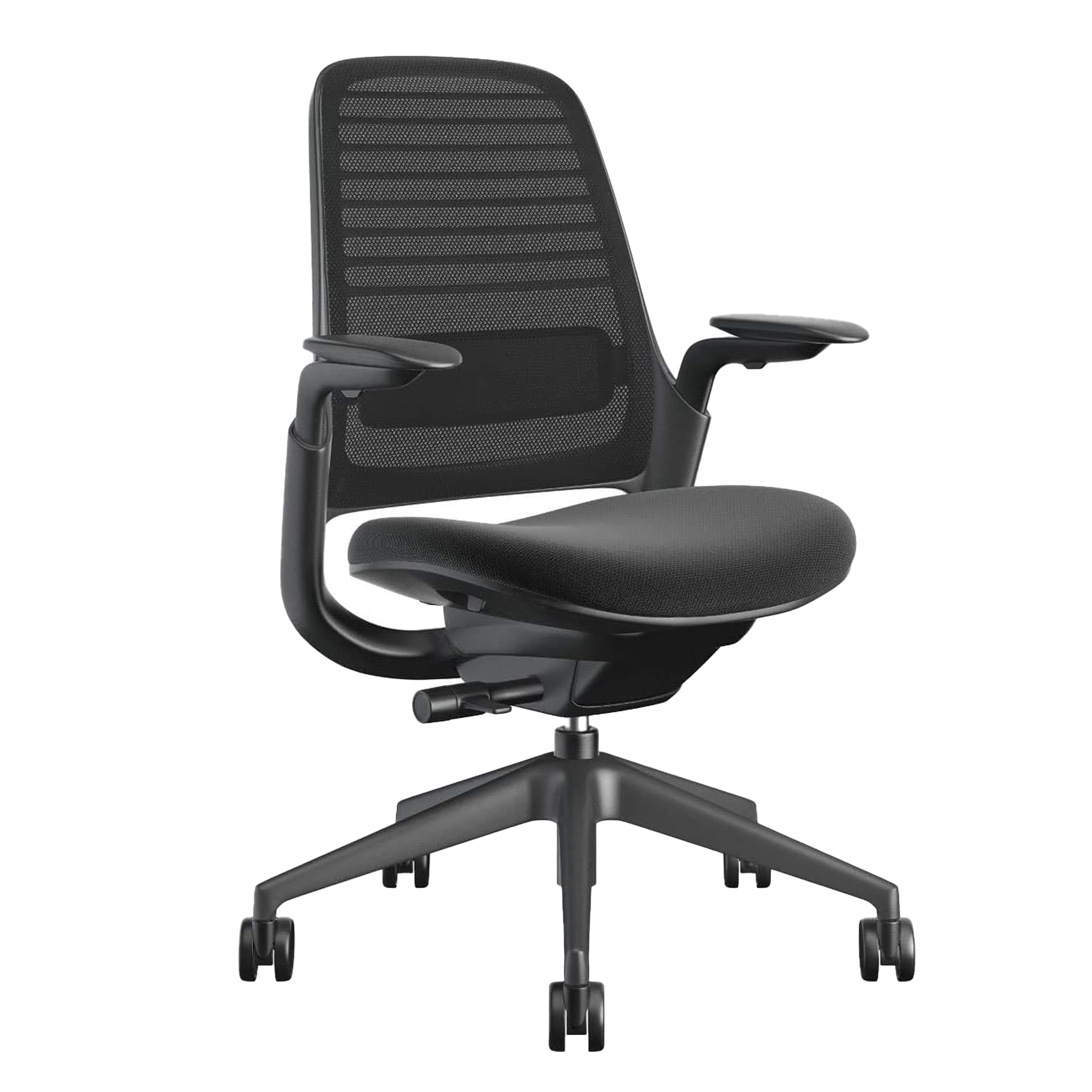 Silla de oficina Steelcase Serie 1 - Silla de trabajo ergonómica con ruedas para alfombras - Ayuda a respaldar la productividad - Controles activados por peso, soporte para espalda y brazos - Fácil montaje - Regaliz