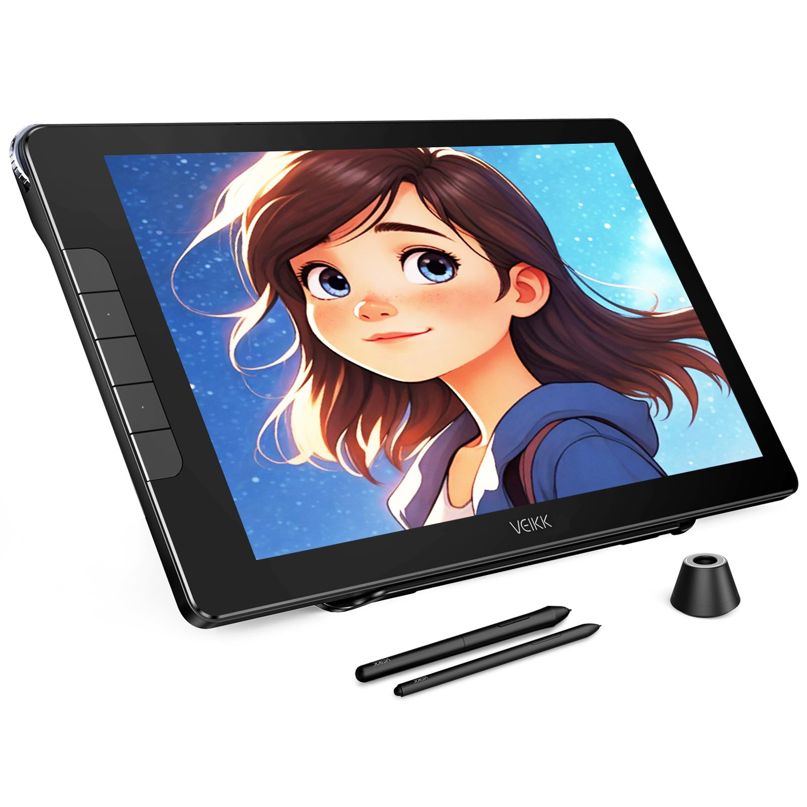 Photo 1 of *** UNABLE TO TEST DUE TO CHARGER TYPE ***VEIKK Drawing Tablet with Screen 15.6 inch Studio 16 Graphics Tablet with Full-Laminated AG Glass Screen,16K Levels Battery-Free Pen,Digital Drawing Pad for Computer (125% sRGB)