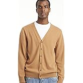 Daily Men’s V-Neck Cardigan – Essential Line, 90% Wool 10% Cashmere Button-Down Sweater, Lightweight Classic Knit