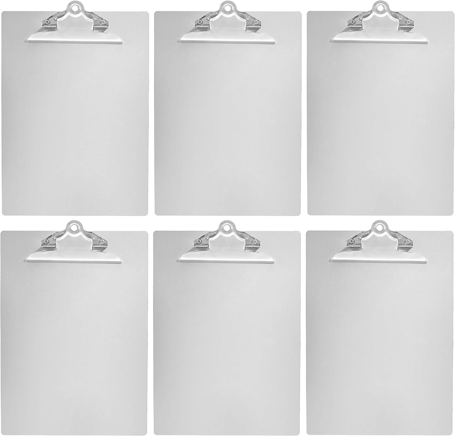 Amazon Basics Aluminum Clipboard Letter Size, Standard Clip, 6Pack