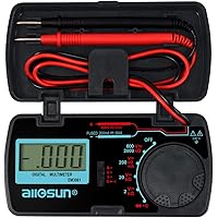 ALLOSUN Digital Multimeter/DMM/Multi Tester Amp/Ohm/Volt Meter/Diode and Continuity Test Pocket Size (EM3081)