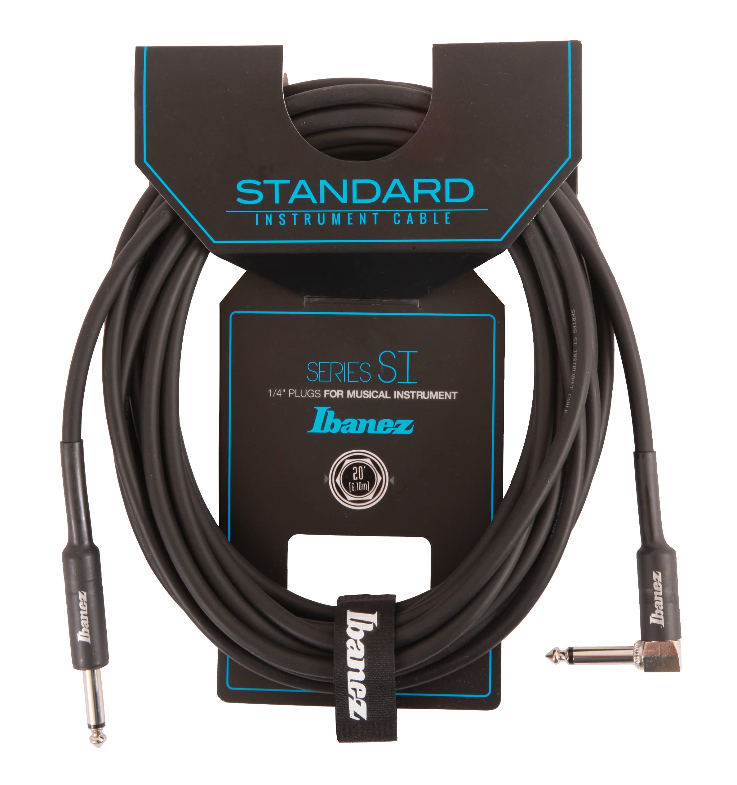 Ibanez Guitar Audio Cable Angled - 6 m - Musical Instrument Accessories, Black (SI20L)