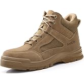 GUSAYEX Steel Toe Boots for Men Lightweight Work Utility Safety Boots | Puncture-Resistant, Mid-Ankle, Comfortable Work Shoes, Breathable, Construction, Factory, Workshop, Maintenance, Warehouse