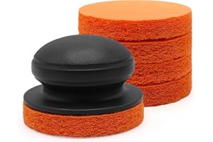 AWEASROY Griddle Cleaning Kit for Blackstone, Flat Top Grill Cleaning Kit Multi-Purpose Heavy Duty Non-Scratch Scouring Pads for Kitchen - 5 Scrubber Pads and 1 Handle