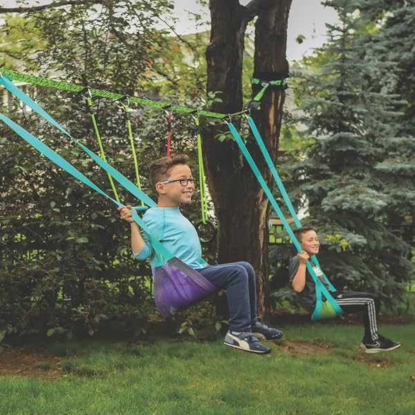 SLACKERS SWING LINE – TURN HEALTHY TREES INTO THE PERFECT BACKYARD SWINGSET – SLACKERS TREE SWING LINE KIT – GREAT TREE SWING ADDITION TO ANY YARD – RECOMMENDED FOR AGES 3+