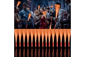 YOFOBU 15 PCS Orange Fiber Optic Wands Glow Fiber Wands Bulk LED Light Up Wands with 3 Flashing Modes LED Flashing Sticks for Halloween Christmas Thanksgiving Day Bridal Shower Birthday Autumn