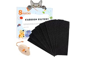 KROPBOM 8 Pack Carbon Filters Compatible with Automatic Litter Box Robot 3, Thick Replacement Filters to Absorbs Odors Controls Moisture Keeps Home Smelling Fresh