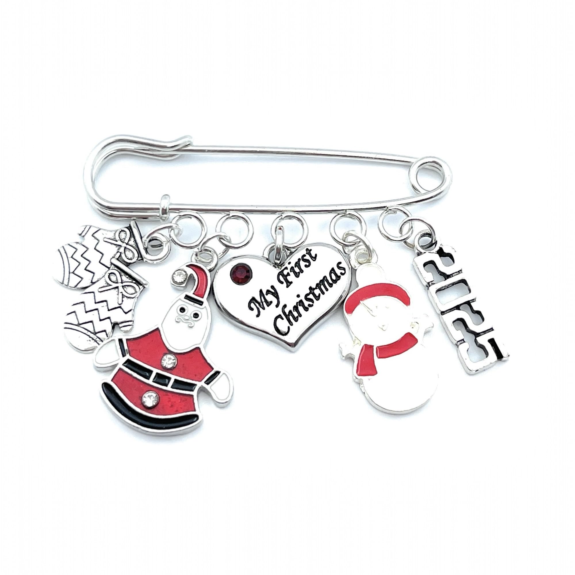 My First Christmas 2025 Nappy Pin Keepsake Charms with Gift Box and Gift Card