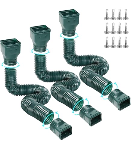 YEUNAS Regenrinnen-Verlängerung 2er Set – Verstellbar Von 53 Cm Bis 152 Cm – Für Drainage & Wasserschutz
